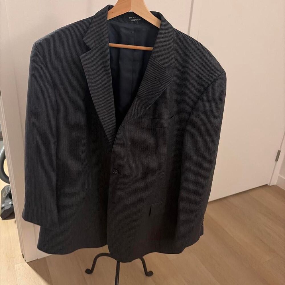 Baracuta Men's 48R 100% Wool Tailored Sport Coat Blazer Jacket Charcoal